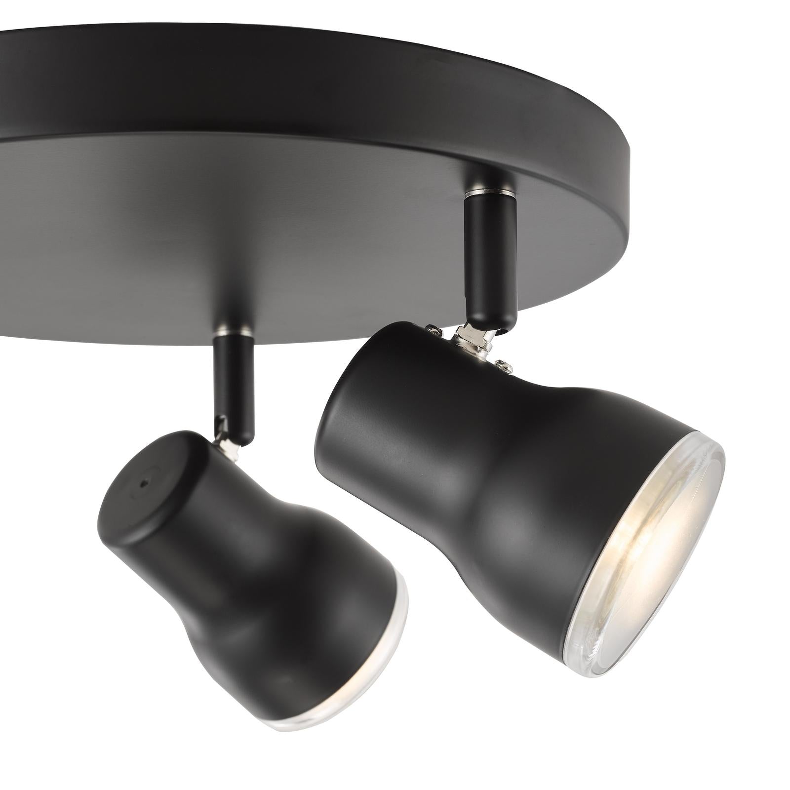 CLI7622 Clint 3 Light Bathroom Ceiling Spot Light Matt Black IP44
