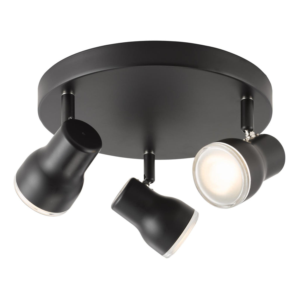 CLI7622 Clint 3 Light Bathroom Ceiling Spot Light Matt Black IP44
