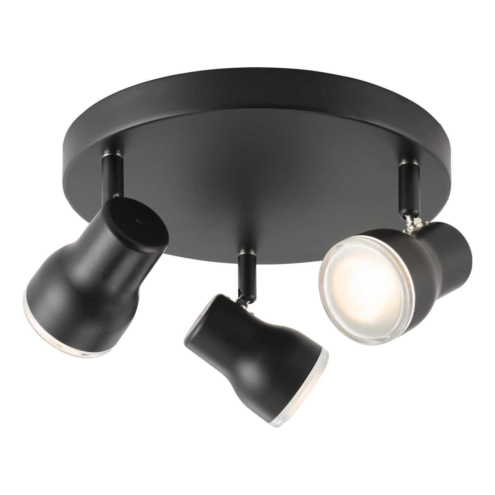 CLI7622 Clint 3 Light Bathroom Ceiling Spot Light Matt Black IP44