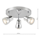 CLI7650 Clint 3 Light Bathroom Ceiling Spot Light Polished Chrome IP44