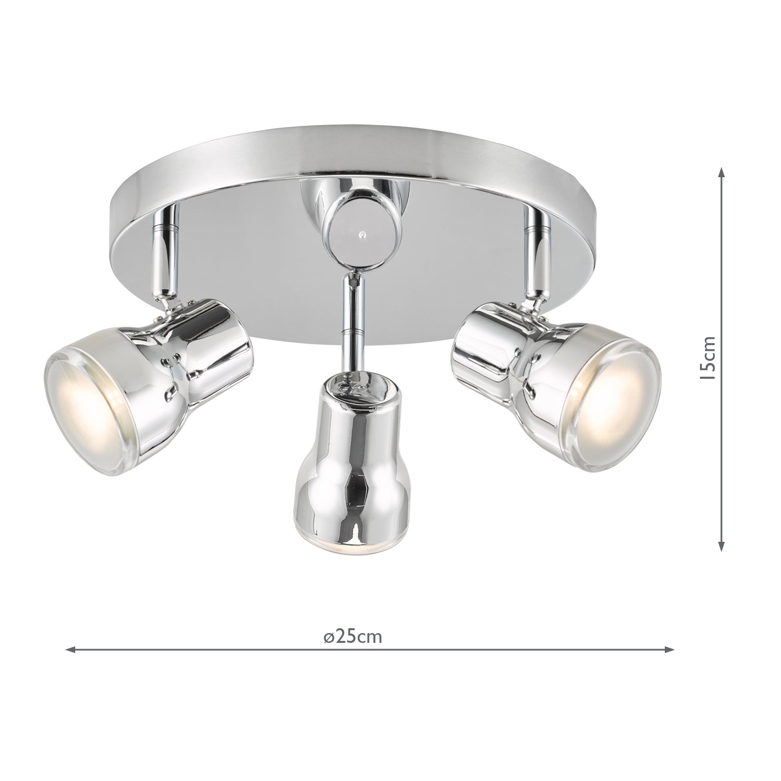 CLI7650 Clint 3 Light Bathroom Ceiling Spot Light Polished Chrome IP44