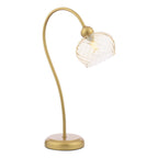 COG4235 Cognac Table Lamp Satin Gold and Champagne Ribbed Glass