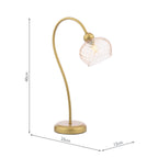 COG4235 Cognac Table Lamp Satin Gold and Champagne Ribbed Glass