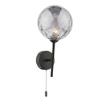 COH0722-10 Cohen Wall Light Matt Black With Smoked Dimpled Glass