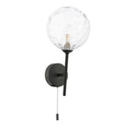 COH0722-12 Cohen Wall Light Matt Black With Clear Dimpled Glass