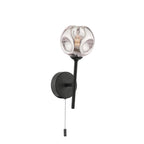 COH0722-28 Cohen Wall Light Matt Black With Closed Organic Smoked Glass