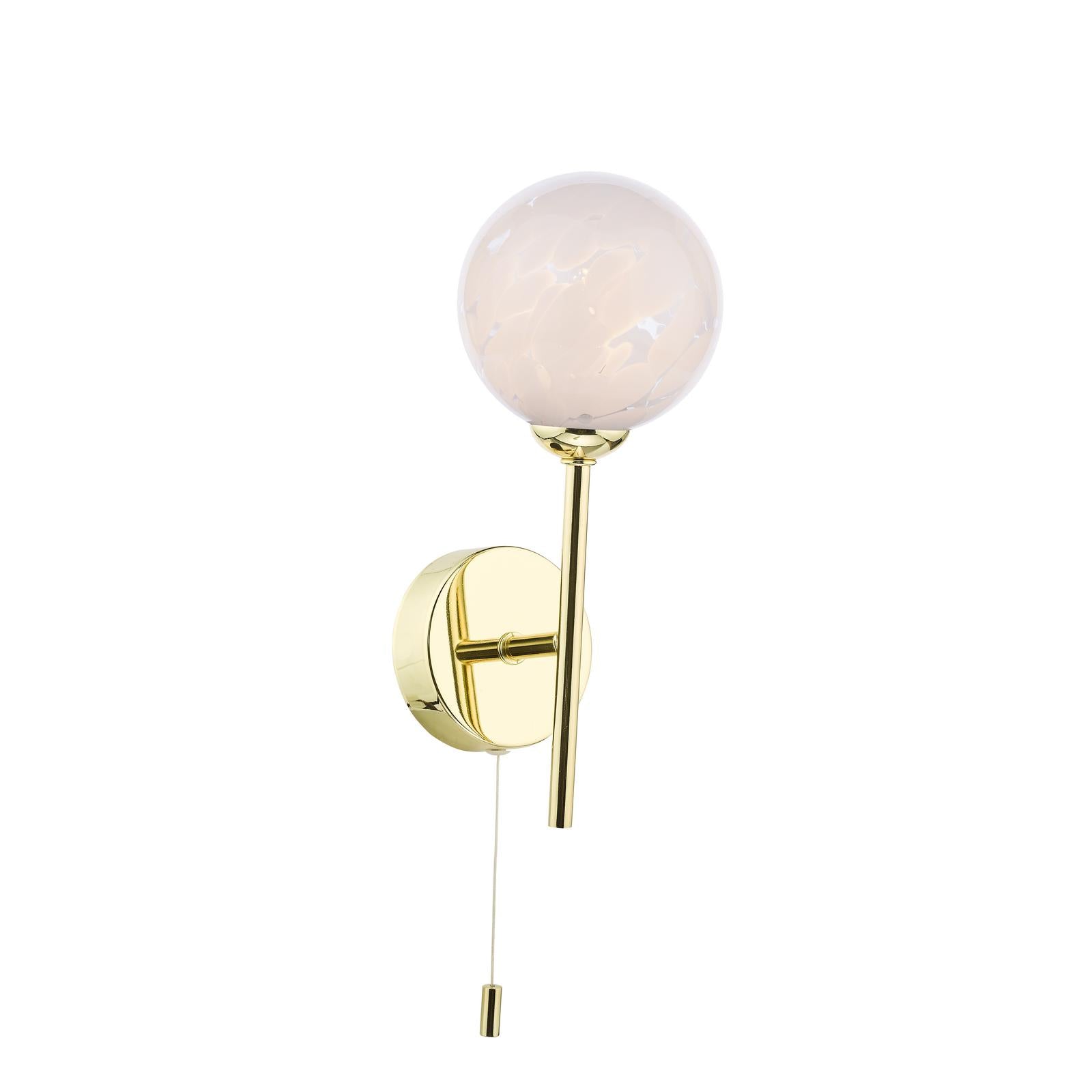 COH0735-17 Cohen Wall Light Polished Gold With White Confetti Glass