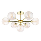 COH3435-26 Cohen 7 Light Semi Flush Polished Gold With Twisted Amber Glass