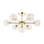 COH3435-27 Cohen 7 Light Semi Flush Polished Gold With Closed Organic Amber  Glass