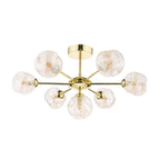 COH3435-27 Cohen 7 Light Semi Flush Polished Gold With Closed Organic Amber  Glass