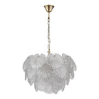 COU2375 Courtney 10 Light Pendant Textured Glass and Antique Brass