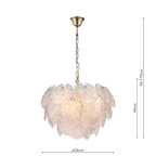 COU2375 Courtney 10 Light Pendant Textured Glass and Antique Brass