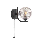 CRA0722-28 Cradle Wall Light Matt Black With Closed Organic Smoked Glass