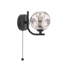 CRA0722-28 Cradle Wall Light Matt Black With Closed Organic Smoked Glass