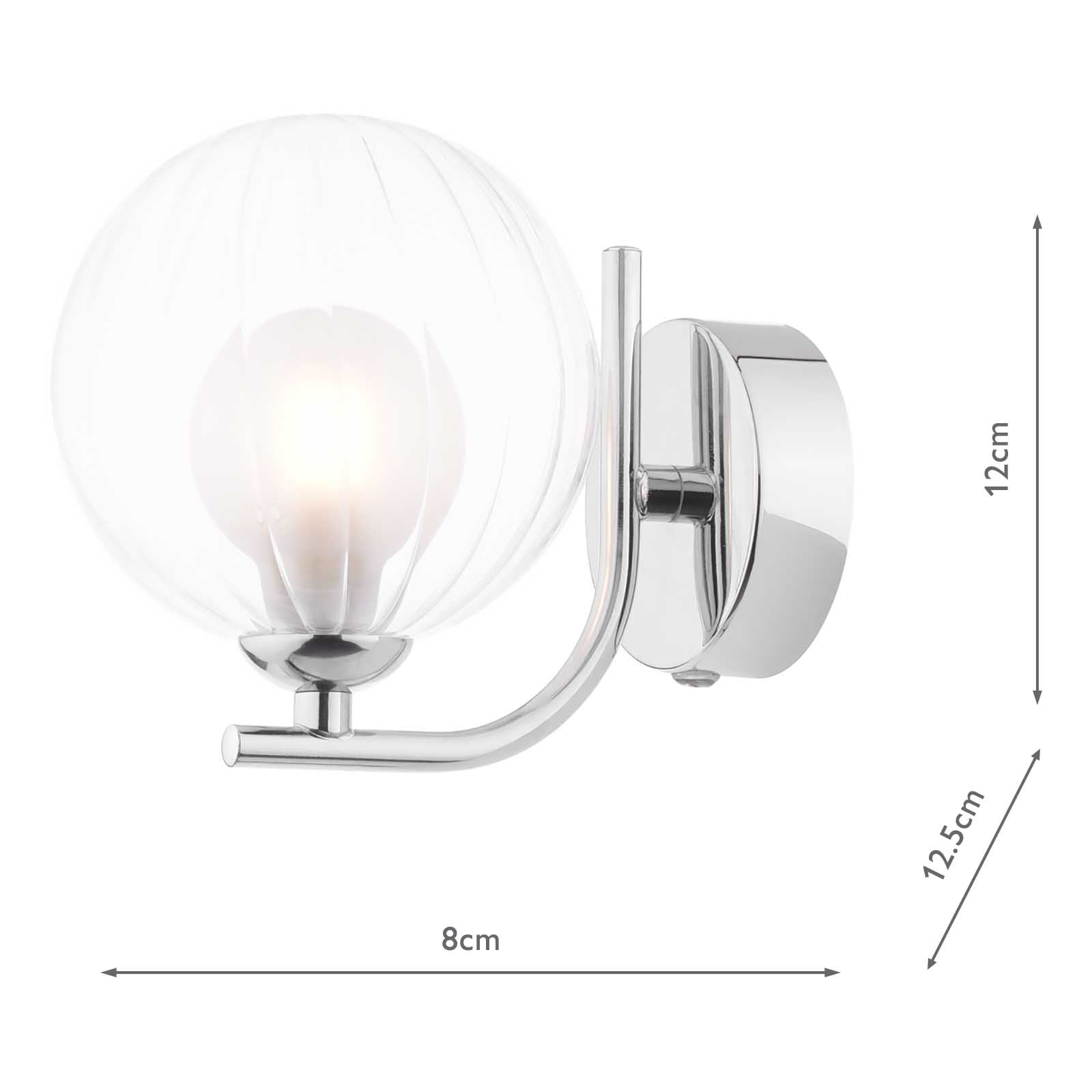 CRA0750-20 Cradle Wall Light Polished Chrome With Clear/Opal Glass
