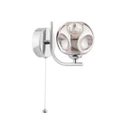CRA0750-28 Cradle Wall Light Polished Chrome With Closed Organic Smoked Glass