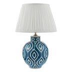DAK4223-ULY1615 Dakari Table Lamp Blue Ceramic and Antique Brass With Shade