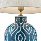 DAK4223-ULY1615 Dakari Table Lamp Blue Ceramic and Antique Brass With Shade
