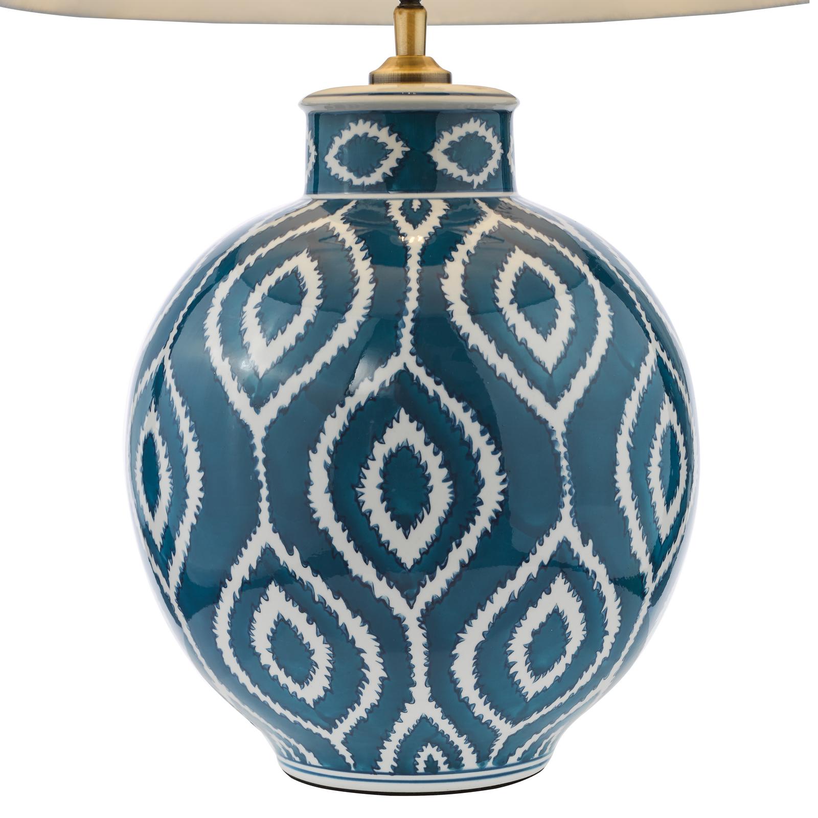 DAK4223-ULY1615 Dakari Table Lamp Blue Ceramic and Antique Brass With Shade