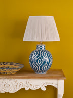 DAK4223-ULY1615 Dakari Table Lamp Blue Ceramic and Antique Brass With Shade
