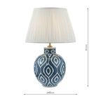 DAK4223-ULY1615 Dakari Table Lamp Blue Ceramic and Antique Brass With Shade