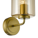 DAY0735 Daylin Wall Light Satin Gold and Amber Ribbed Glass