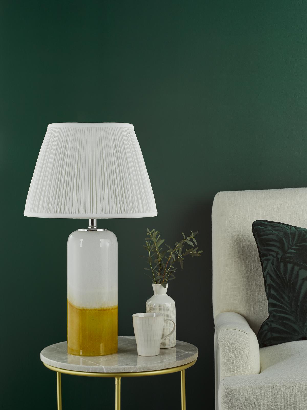 DEA4226-ULY1615 Deandra Table Lamp Yellow Glass With Shade