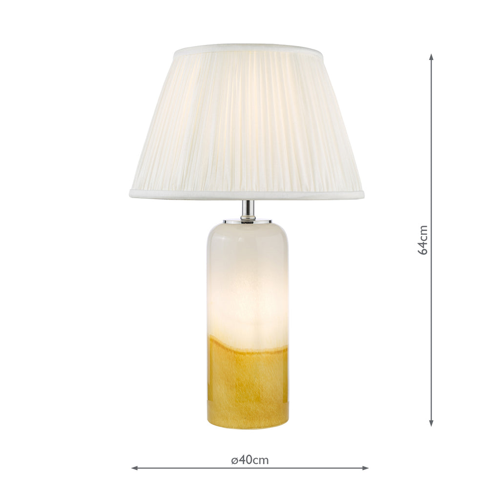 DEA4226-ULY1615 Deandra Table Lamp Yellow Glass With Shade