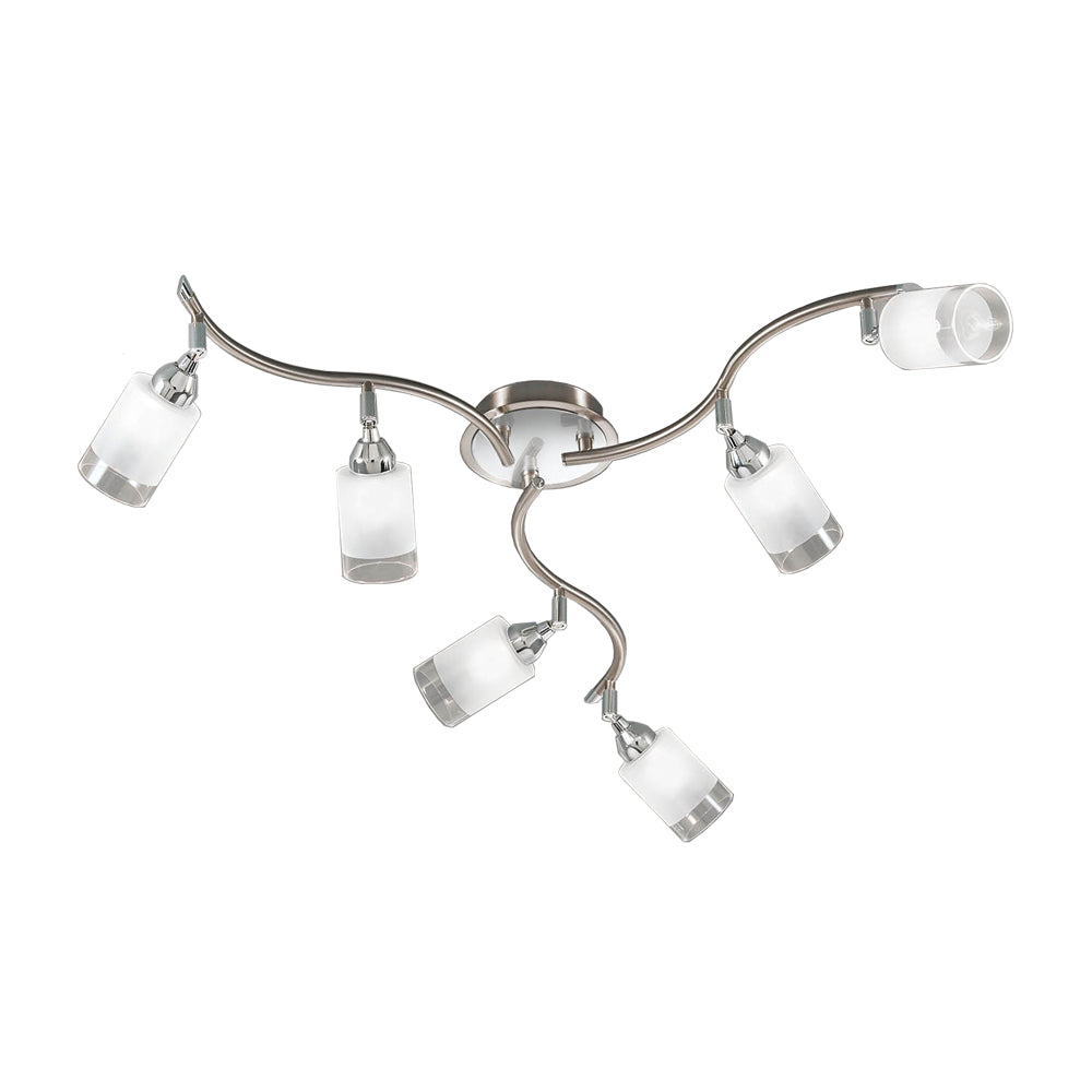 DP40026 Campani 6 Light Ceiling Flush Chrome / Satin Nickel (S)