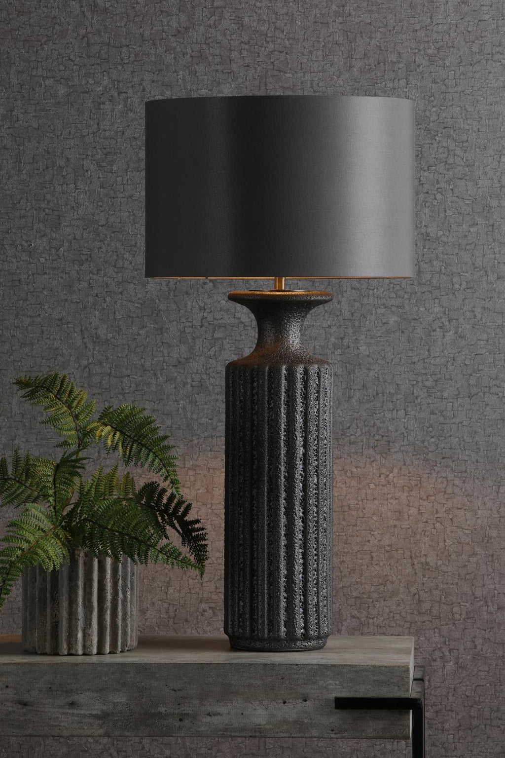 DUG4222-BOK4232RS-X Dugan Table Lamp Black Ceramic With Shade