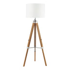 EAS4943-PYR182 Easel Floor Lamp Light Wood and Polished Chrome With Shade
