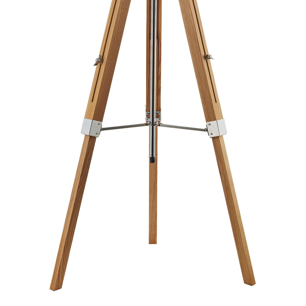EAS4943-PYR182 Easel Floor Lamp Light Wood and Polished Chrome With Shade