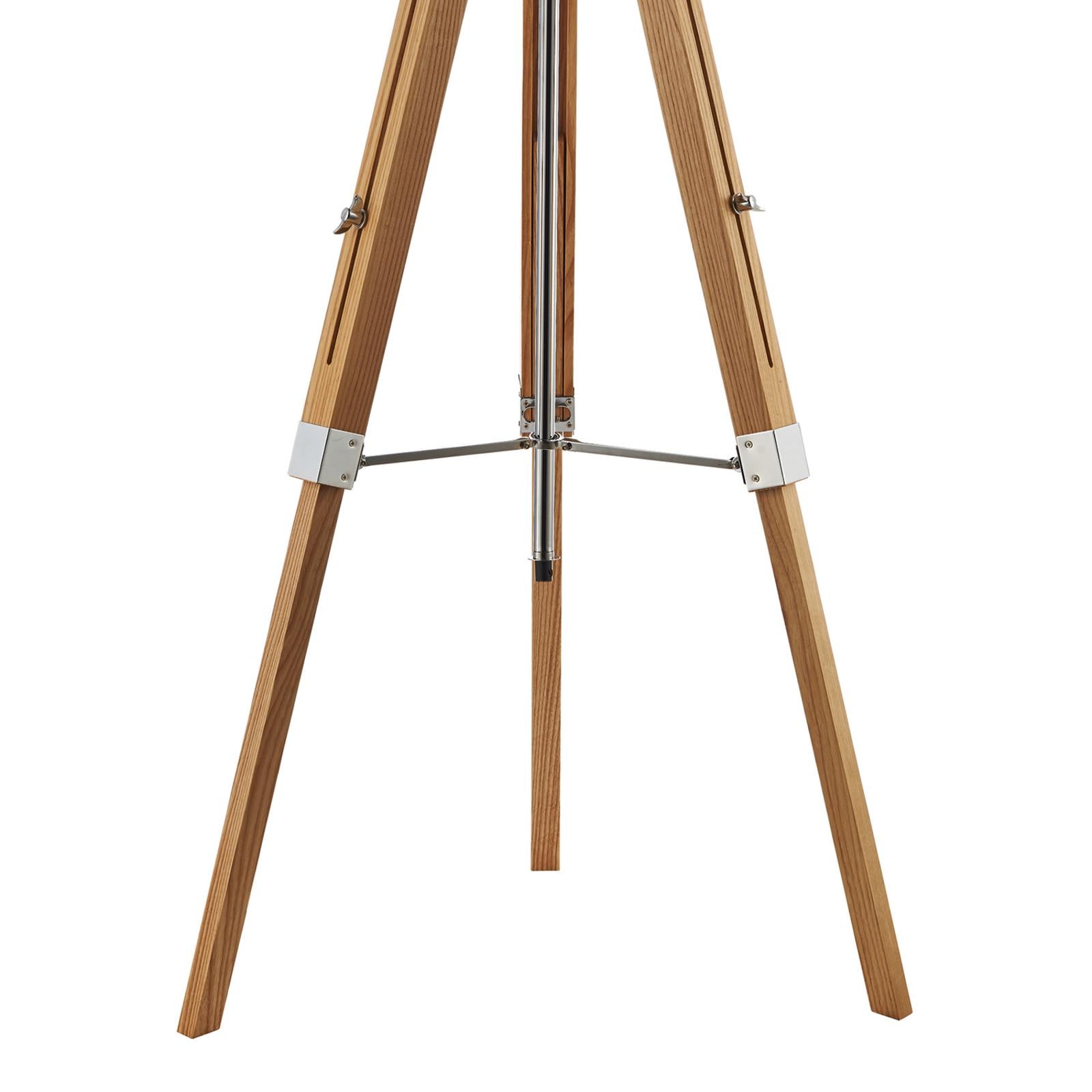 EAS4943-PYR182 Easel Floor Lamp Light Wood and Polished Chrome With Shade