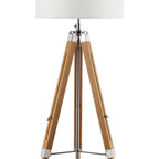 EAS4943-PYR182 Easel Floor Lamp Light Wood and Polished Chrome With Shade