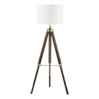 EAS4947-PYR182 Easel Floor Lamp Dark Wood and Antique Brass With Shade