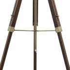 EAS4947-PYR182 Easel Floor Lamp Dark Wood and Antique Brass With Shade