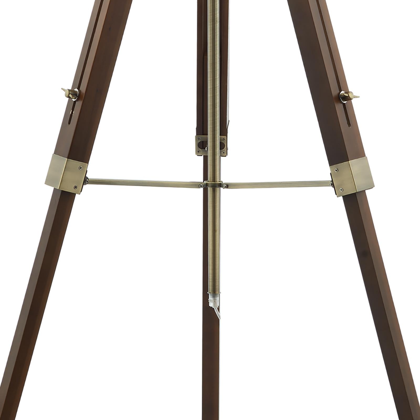EAS4947-PYR182 Easel Floor Lamp Dark Wood and Antique Brass With Shade