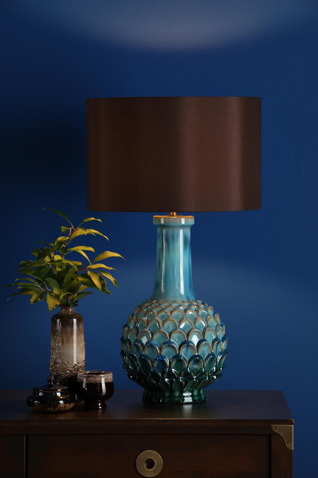 EDL4223-VOY1422 Edlyn Table Lamp Blue Ceramic With Shade