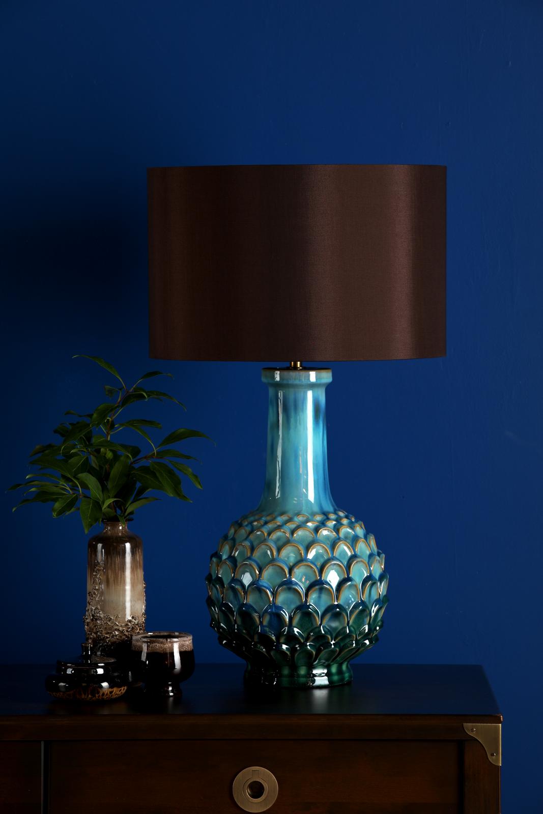 EDL4223-VOY1422 Edlyn Table Lamp Blue Ceramic With Shade
