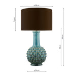 EDL4223-VOY1422 Edlyn Table Lamp Blue Ceramic With Shade