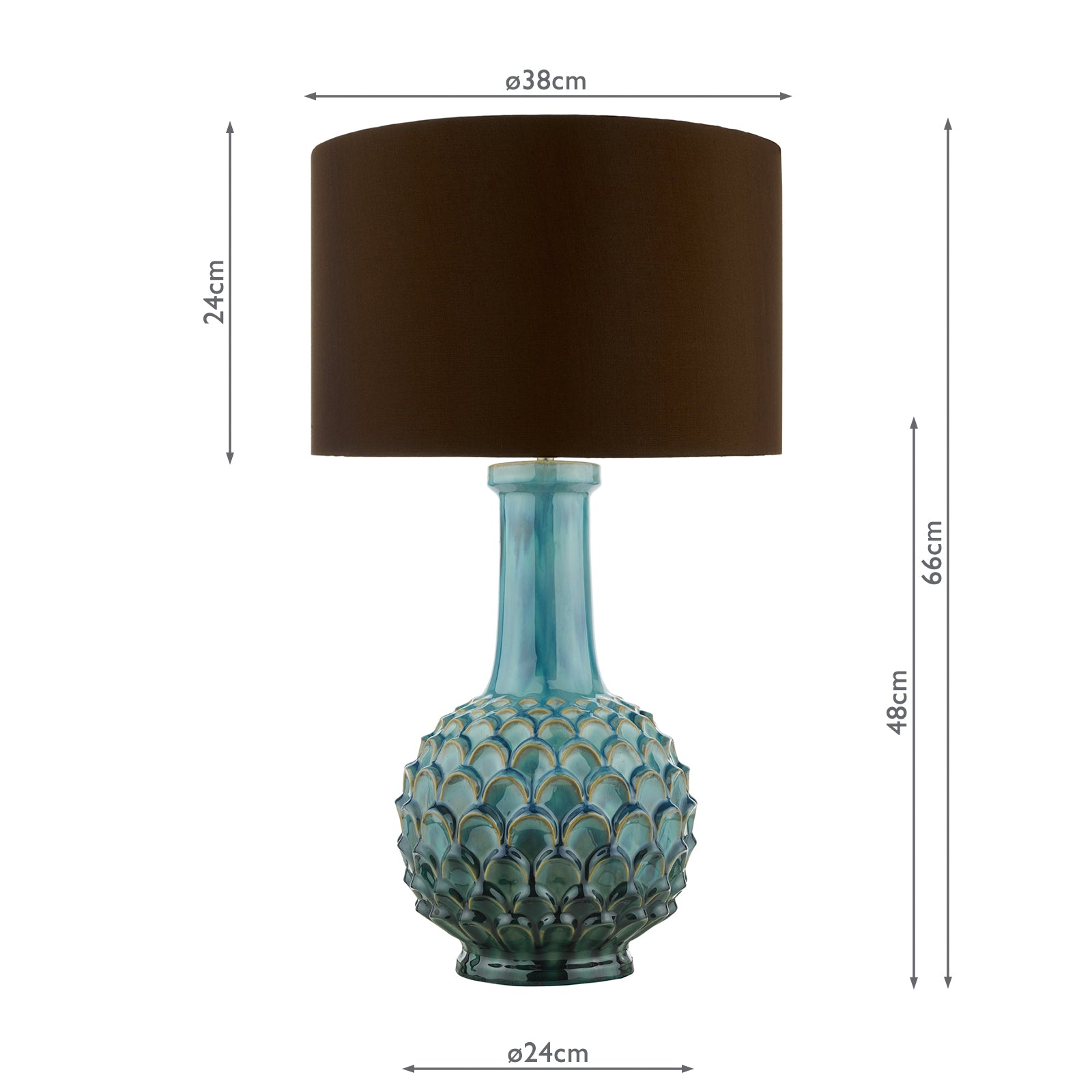 EDL4223-VOY1422 Edlyn Table Lamp Blue Ceramic With Shade
