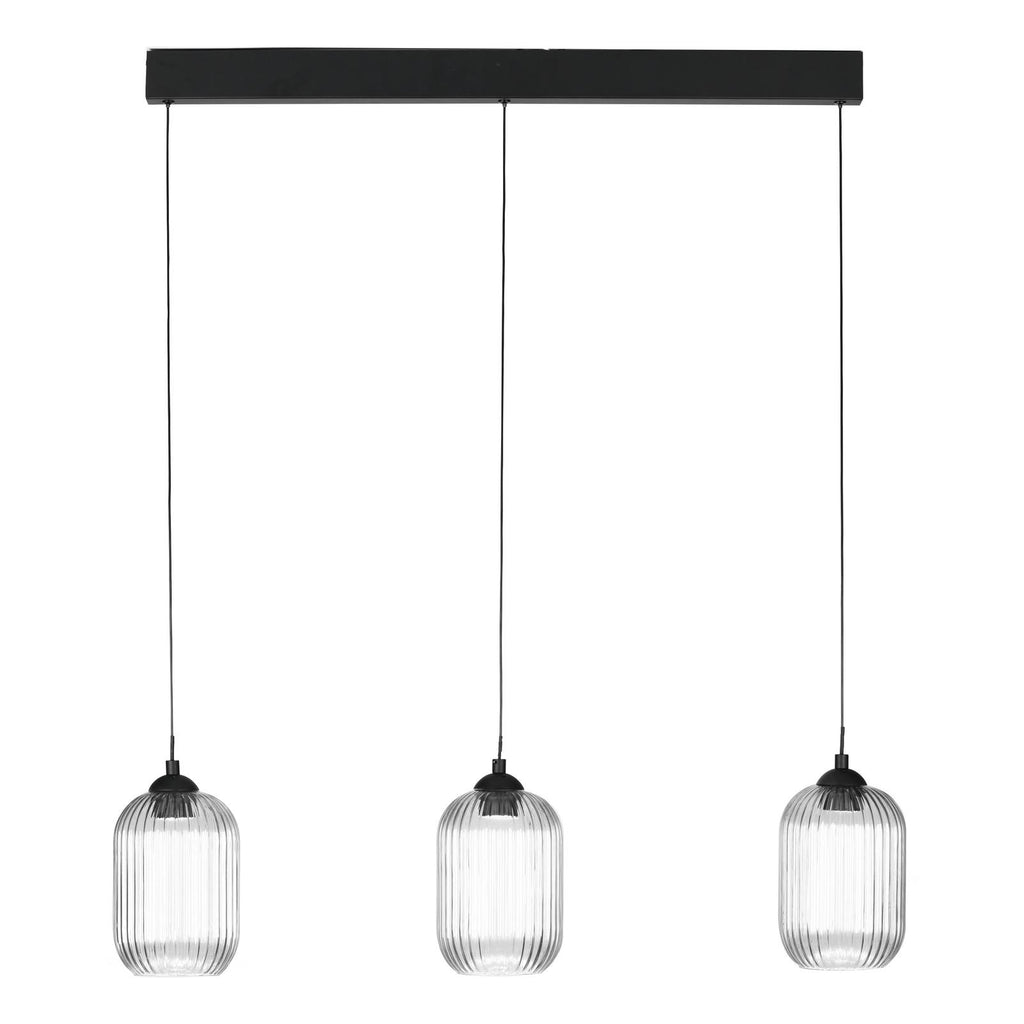 EIL0322 Eileen 3 Light Bar Pendant Matt Black LED