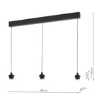 EIL0322 Eileen 3 Light Bar Pendant Matt Black LED