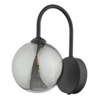 EIS0722 Eissa Wall Light Matt Black and Smoked Glass