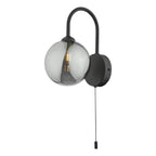 EIS0722 Eissa Wall Light Matt Black and Smoked Glass