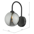 EIS0722 Eissa Wall Light Matt Black and Smoked Glass