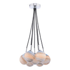 ELP342-07L Elpis 7 Light Cluster Pendant Polished Chrome With Planet Style Glass