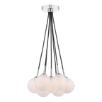 ELP342-17 Elpis 7 Light Cluster Pendant Polished Chrome With White Confetti Glass