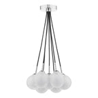 ELP342-17 Elpis 7 Light Cluster Pendant Polished Chrome With White Confetti Glass