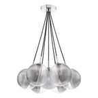 ELP342-19 Elpis 7 Light Cluster Pendant Polished Chrome With Smoked/Clear Ribbed Glass
